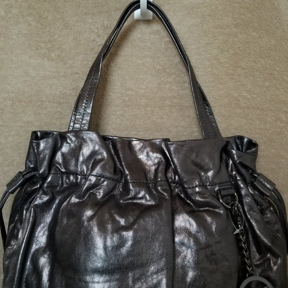 New Michael Kors Gun Metal leather shoulder bag - Picture 4 of 7